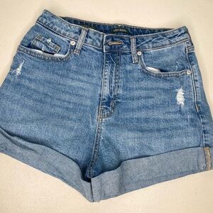 Wild Fable Super High Rise Denim Shorts Cuffed Distressed Blue Jean 4 R Women’s